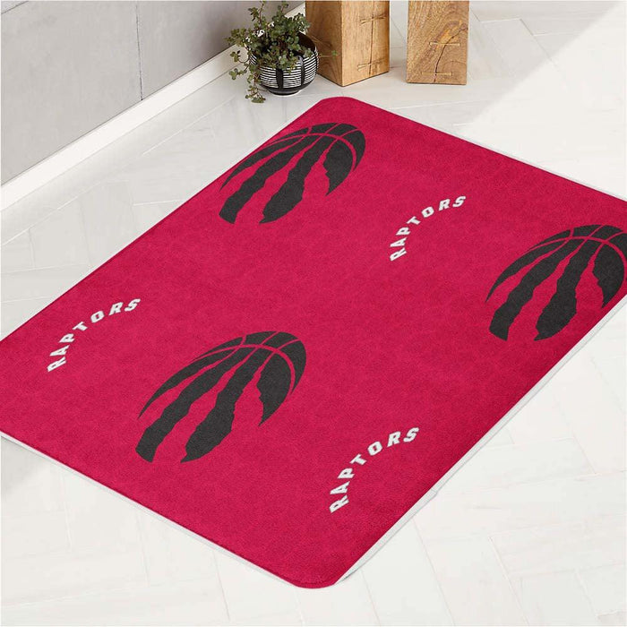 red raptors nba team logo hexagon bath rugs