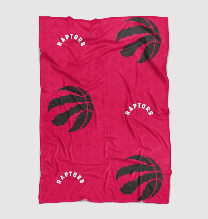 red raptors nba team logo hexagon Ultra soft fleece blanket