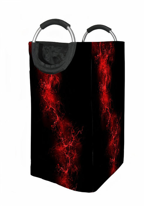 red thunder light abstract pattern Laundry Hamper | Laundry Basket