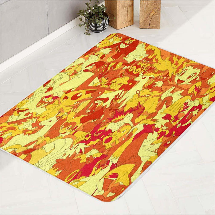 red tint pokemon nintendo bath rugs