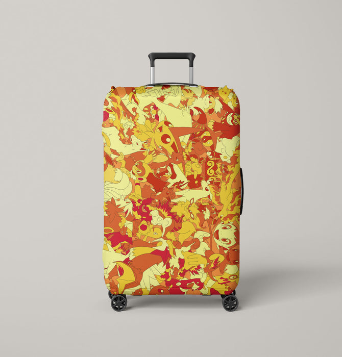 red tint pokemon nintendo Luggage Cover | suitcase