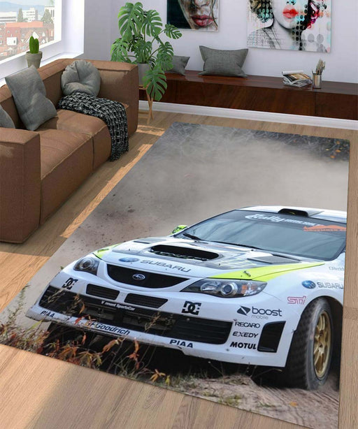 rally subaru for car racing Living room carpet rugs