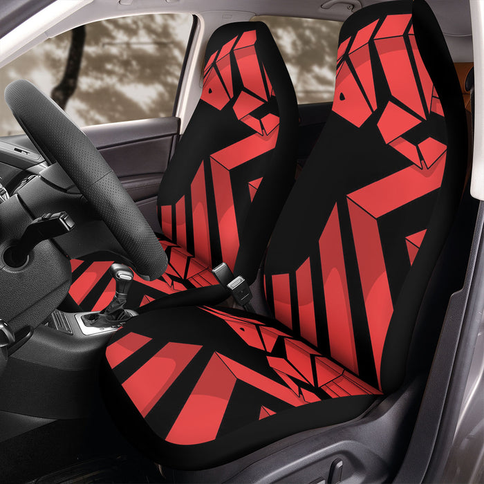 redbull pattern shape red Car Seat Covers