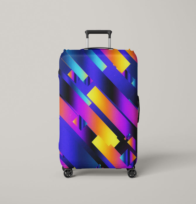 refraction gradient light Luggage Cover | suitcase