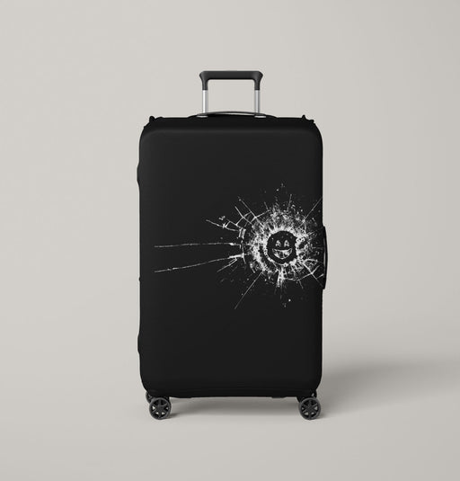 sad happy black mirror iconic Luggage Covers | Suitcase