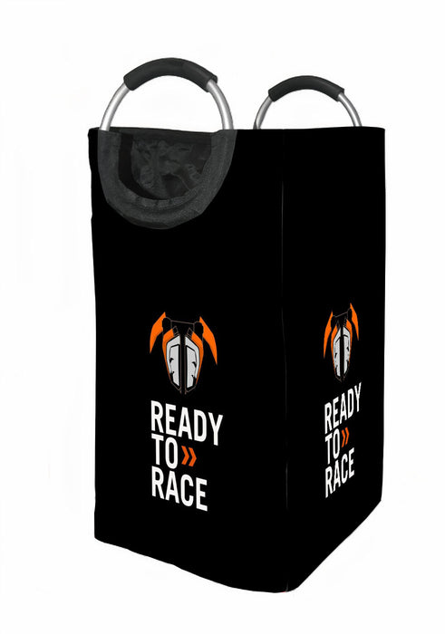 ready to race motorcycles vector Laundry Hamper | Laundry Basket