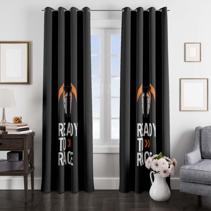 ready to race motorcycles vector window Curtain