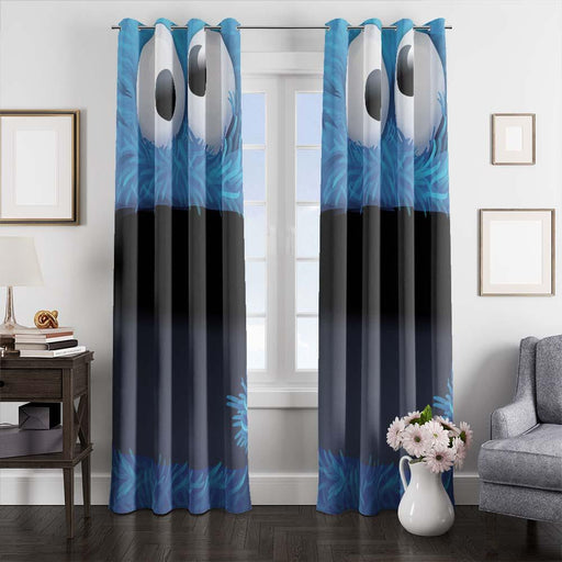 sesame street blue window curtains