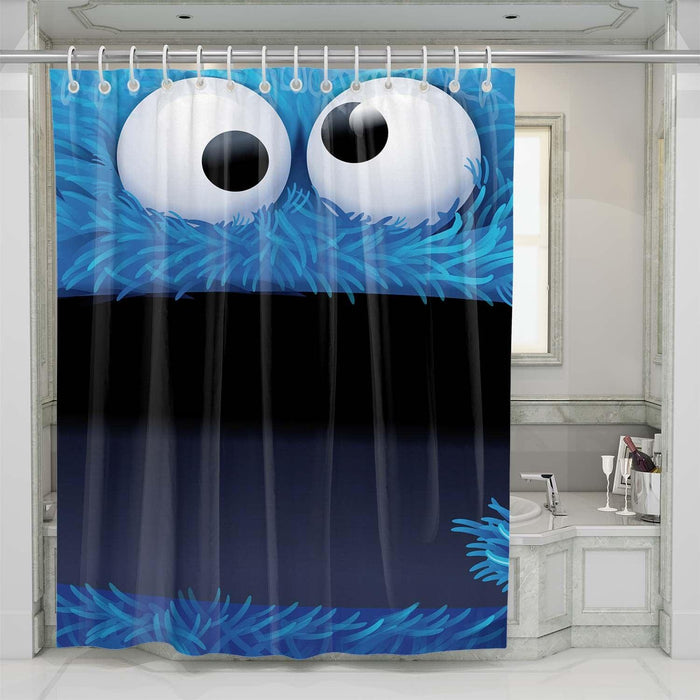 sesame street blue shower curtains