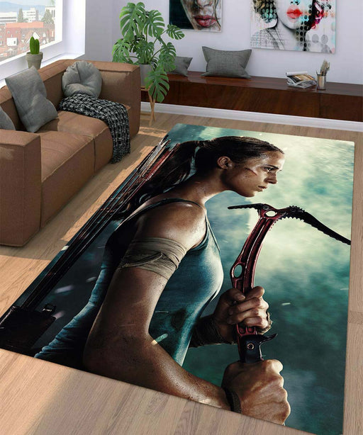 reborn of tomb raider with new lara croft Living room carpet rugs