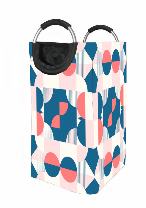 retro red and blue pattern Laundry Hamper | Laundry Basket