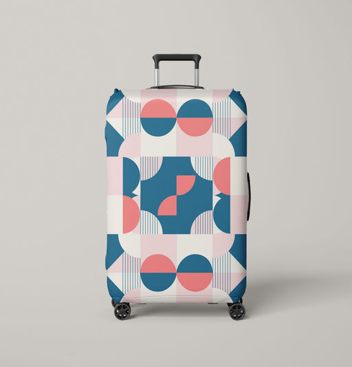 retro red and blue pattern Luggage Cover | suitcase