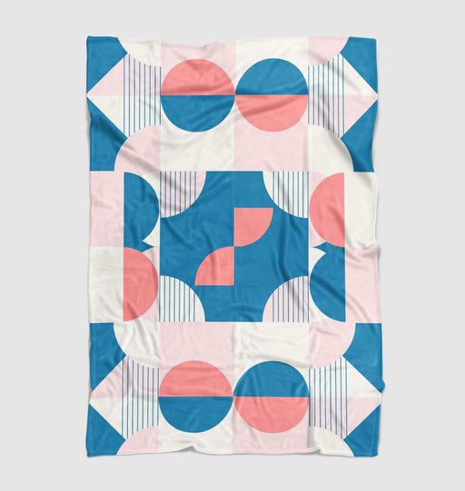 retro red and blue pattern Ultra soft fleece blanket