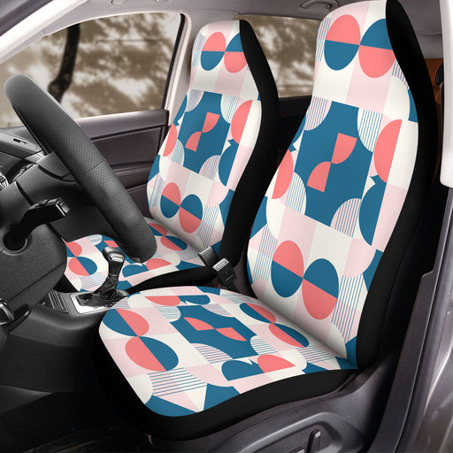 retro red and blue pattern Car Seat Covers