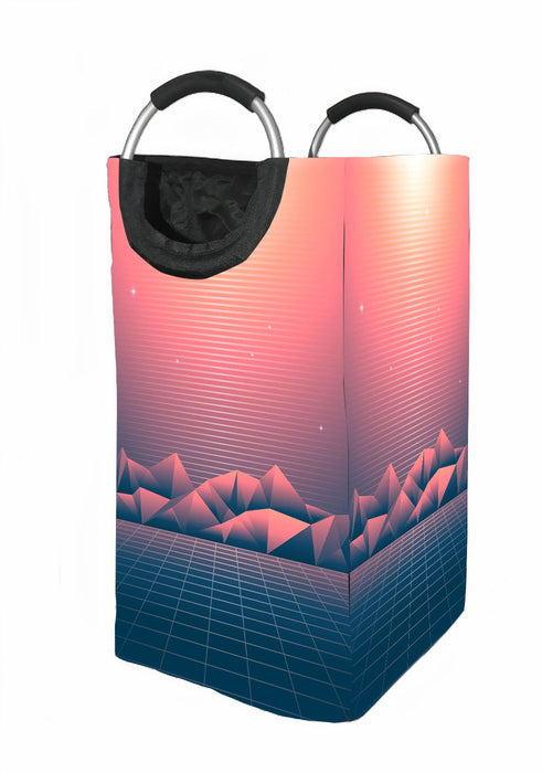 retro vaporwave landscape sunset Laundry Hamper | Laundry Basket