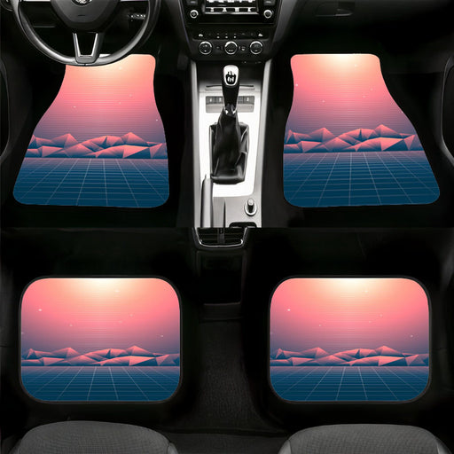 retro vaporwave landscape sunset Car floor mats Universal fit