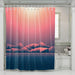 retro vaporwave landscape sunset shower curtains