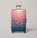 retro vaporwave landscape sunset Luggage Cover | suitcase