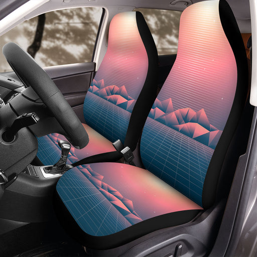 retro vaporwave landscape sunset Car Seat Covers