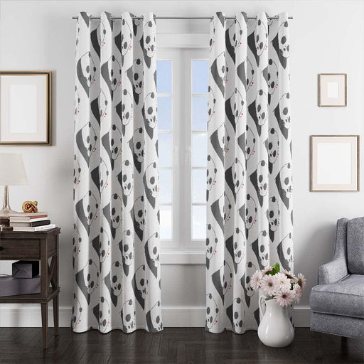 shy pattern panda window curtains