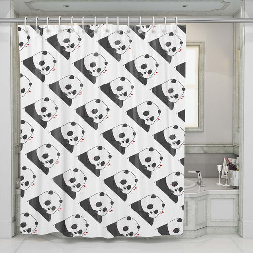 shy pattern panda shower curtains