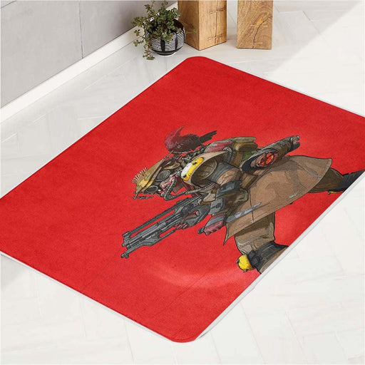 red crown and bloodhound bath rugs