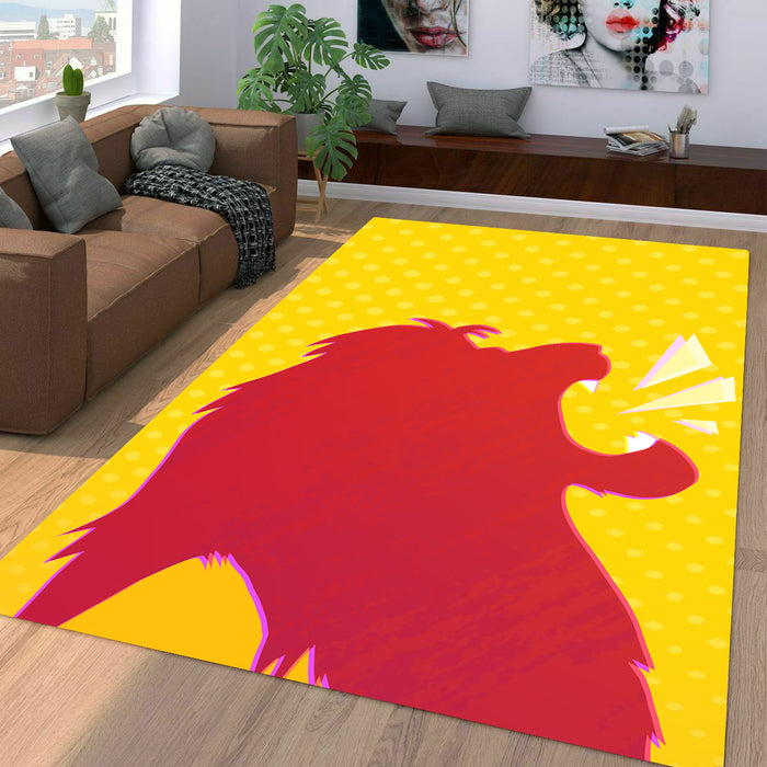 roar the lion king silhouette Living room carpet rugs