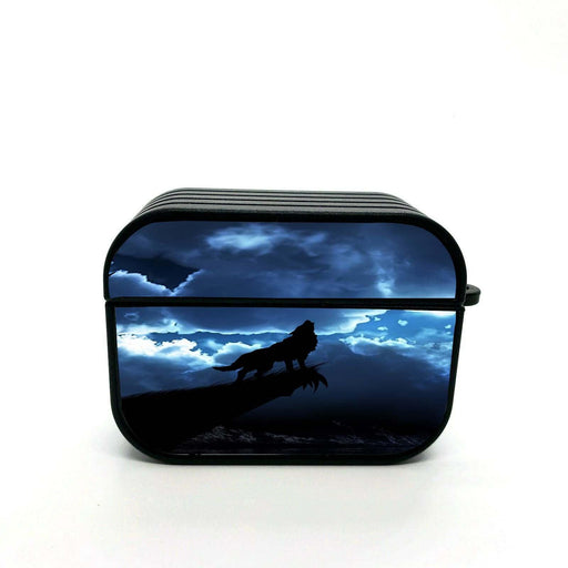 silhouette of wolf airpods case