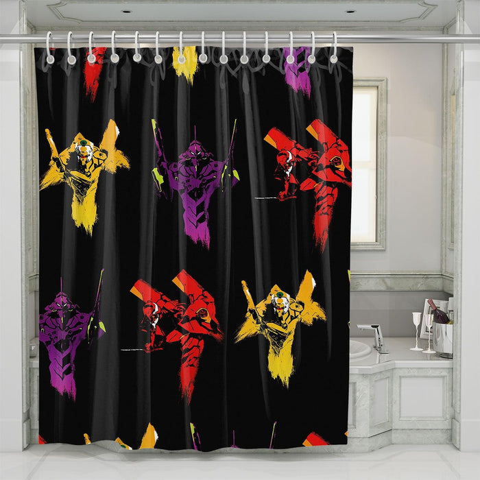 robot from neon genesis evangelion shower curtains