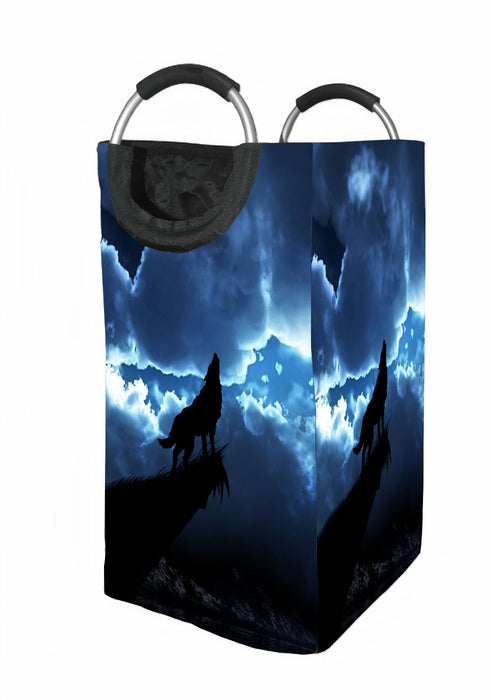 silhouette of wolf Laundry Hamper | Laundry Basket