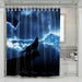 silhouette of wolf shower curtains