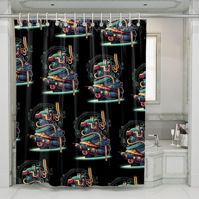 robot mecha muntant utopian shower curtains