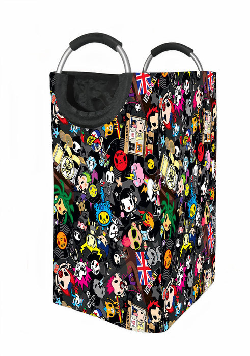 rock music and punk chibi Laundry Hamper | Laundry Basket