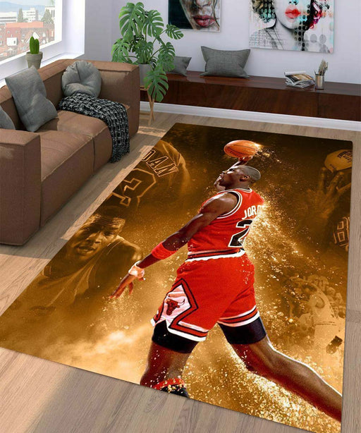 Red jersey nba player Living room carpet rugs