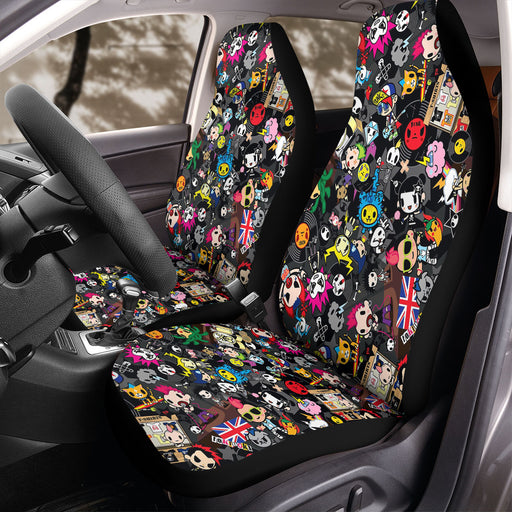 rock music and punk chibi Car Seat Covers