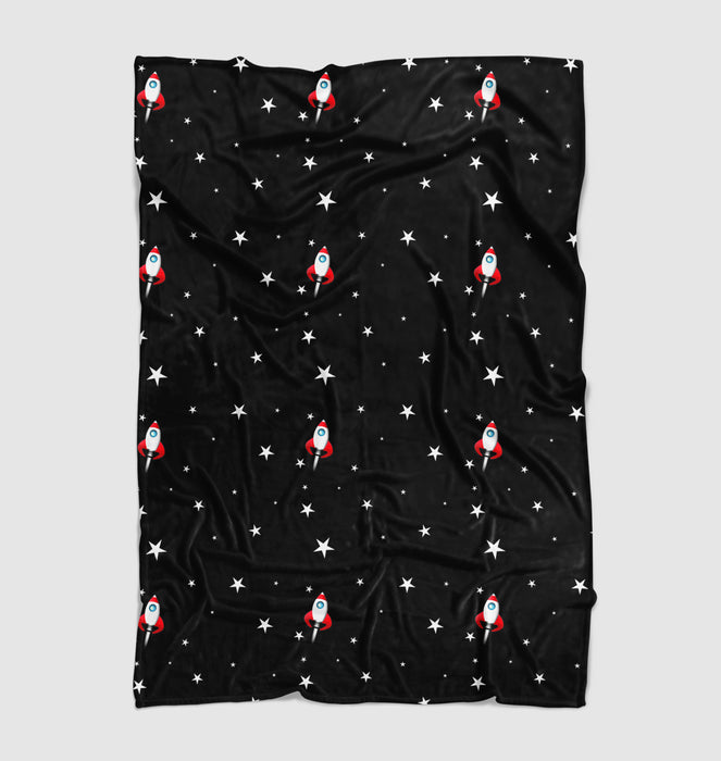 rocket go to space full of stars Ultra soft fleece blanket