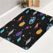 rocket star and planet in space bath rugs