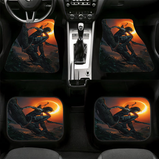 red moon lara croft still survive tomb raider Car floor mats Universal fit