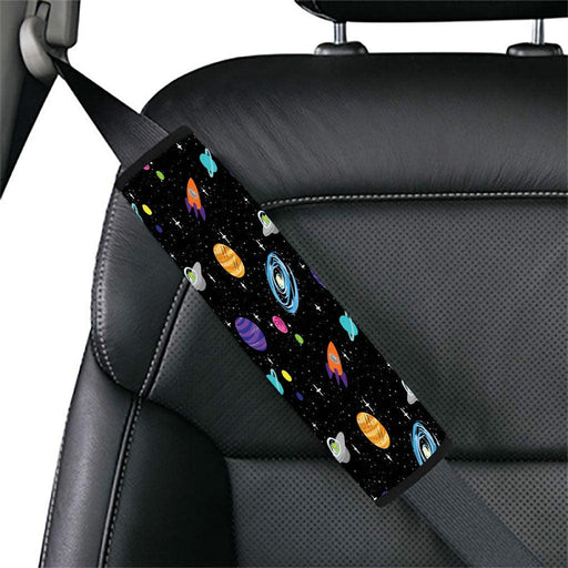 rocket star and planet in space Car seat belt cover