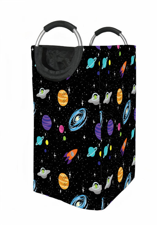 rocket star and planet in space Laundry Hamper | Laundry Basket