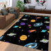 rocket star and planet in space Living room carpet rugs