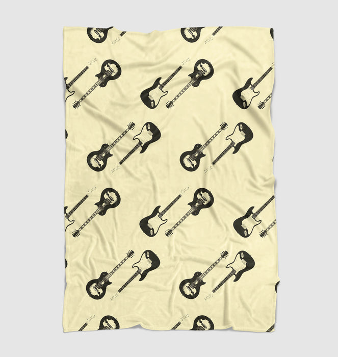 rockstar guitars electric pattern Ultra soft fleece blanket