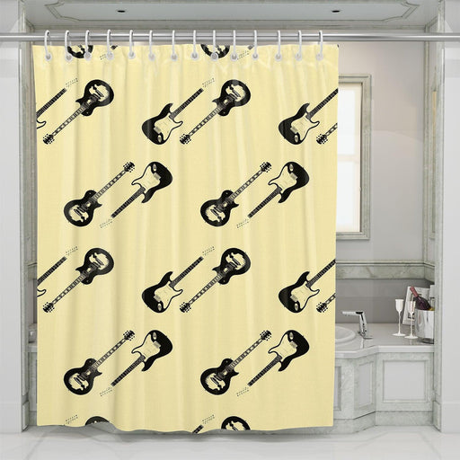 rockstar guitars electric pattern shower curtains