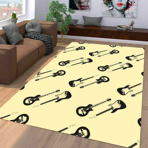 rockstar guitars electric pattern Living room carpet rugs