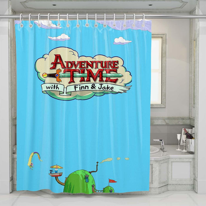 sky adventure time with finn and jake shower curtains