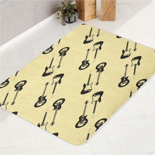 rockstar guitars electric pattern bath rugs