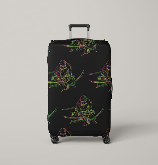 roronoa zoro neon light one piece Luggage Cover | suitcase