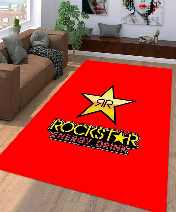 red rockstar energy drink Living room carpet rugs