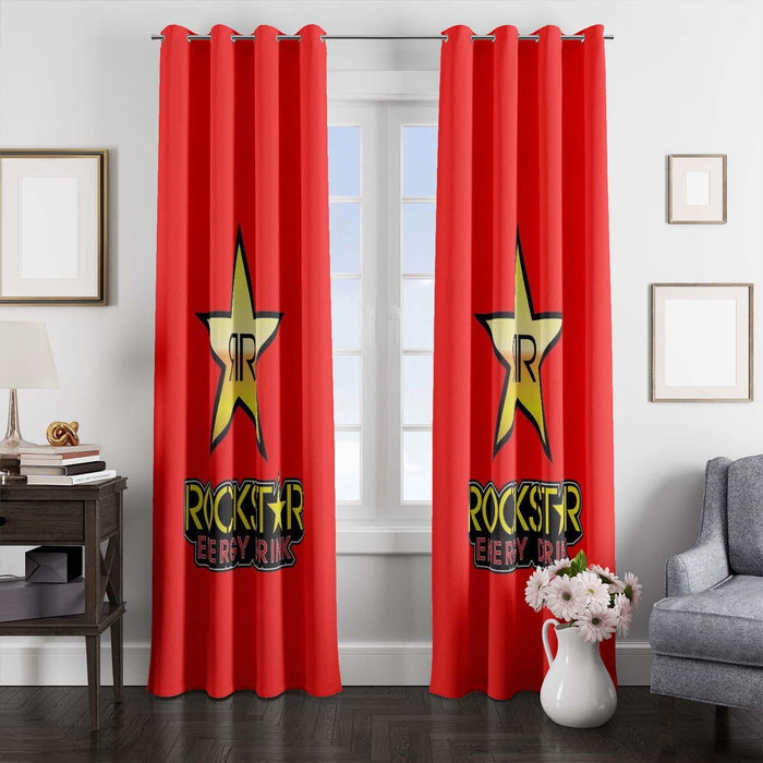 red rockstar energy drink window Curtain