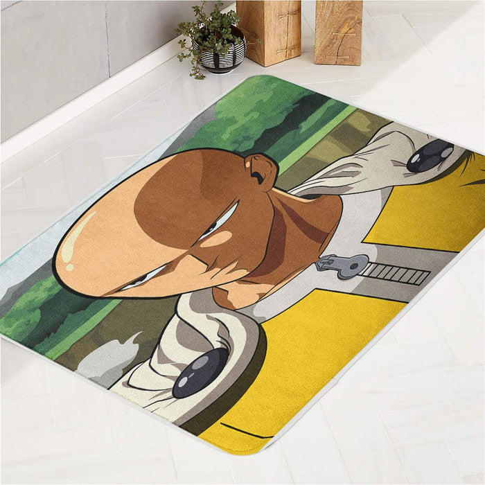 serious saitama bald sensei bath rugs